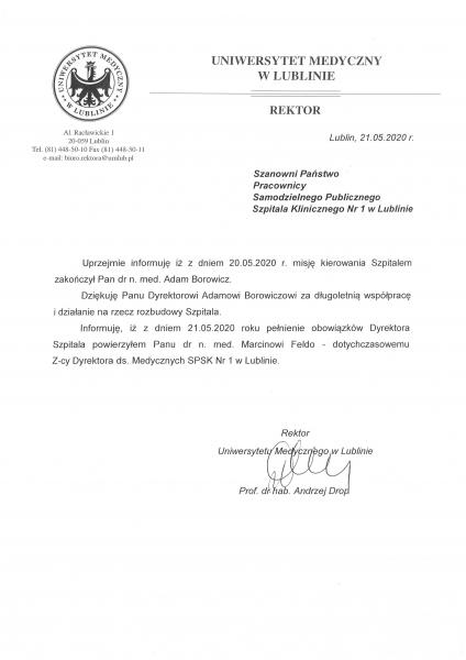 pismo JM Rektor