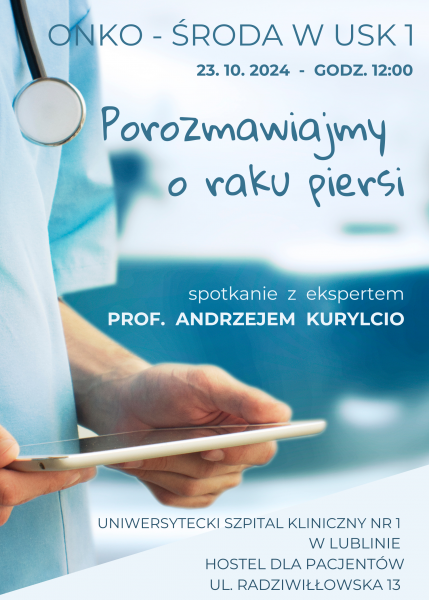plakat ONKO środa w USK1_ prof. A. Kurylcio