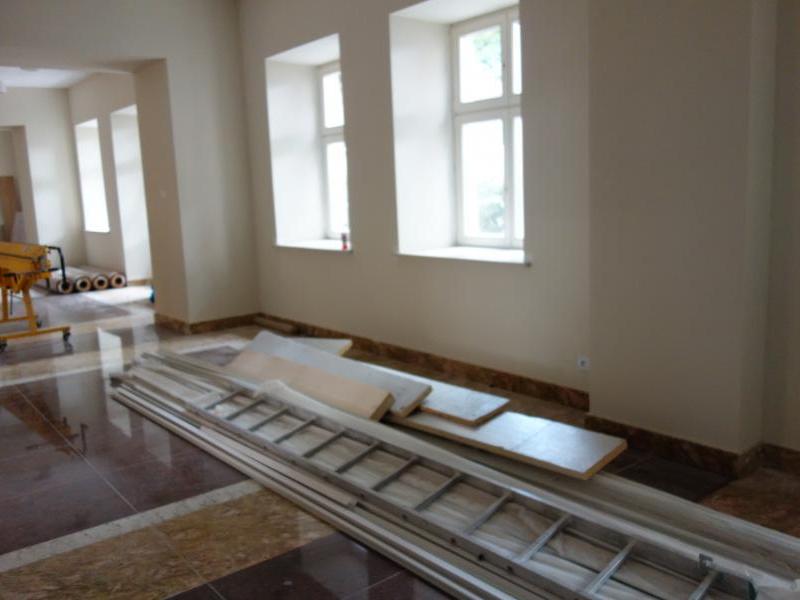 wnętrze Pałacu Lubomirskich podczas przebudowy - 15.07.2019