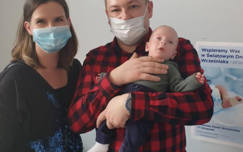 Michałek z Rodzicami - wcześniak urodzony w SPSK 1