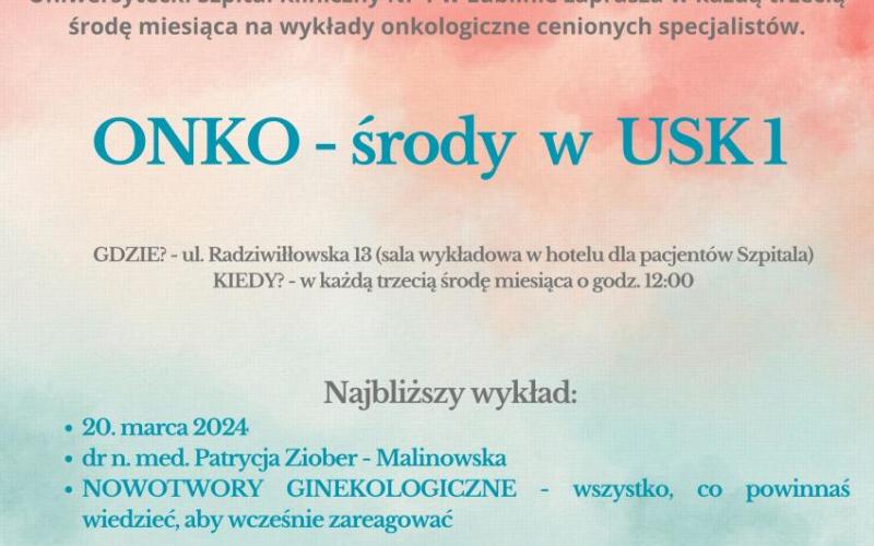 informacja - ONKO środy w USK1