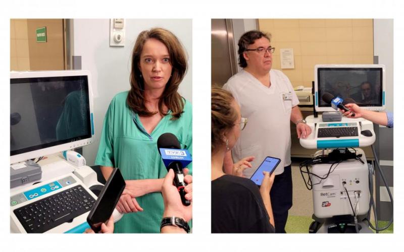 dr Dominika Nowakowska i prof. Robert Rejdak podczas prezentacji nowej aparatury medycznej