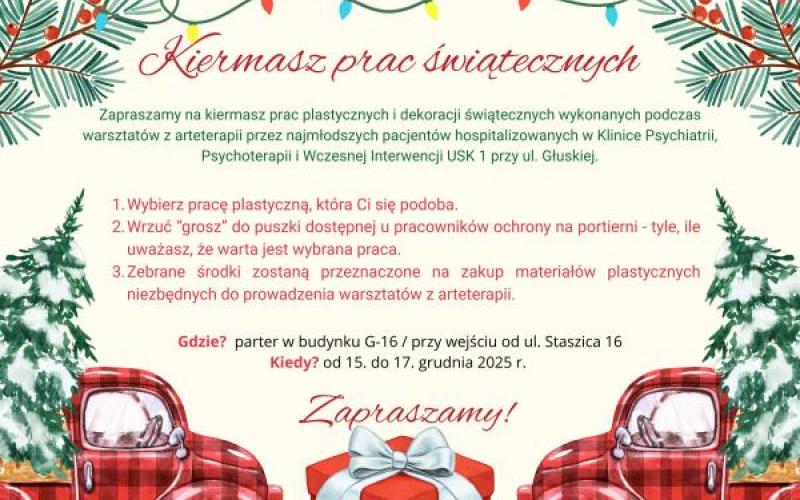 plakat - kiermasz plac świątecznych w USK1 (fot.A.Guzowska)