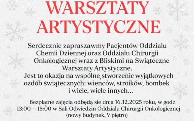 plakat warsztaty świąteczne